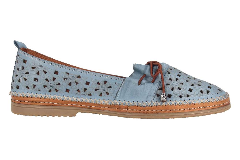 Manitu Slipper In Übergrößen Blau 840003-51 Große Damenschuhe