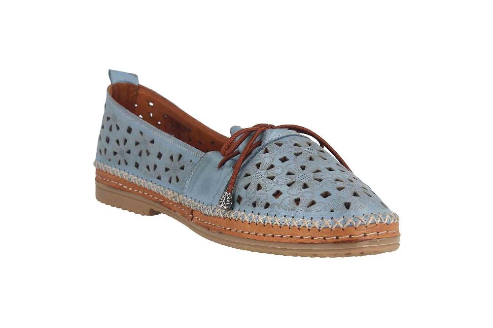 Manitu Slipper In Übergrößen Blau 840003-51 Große Damenschuhe