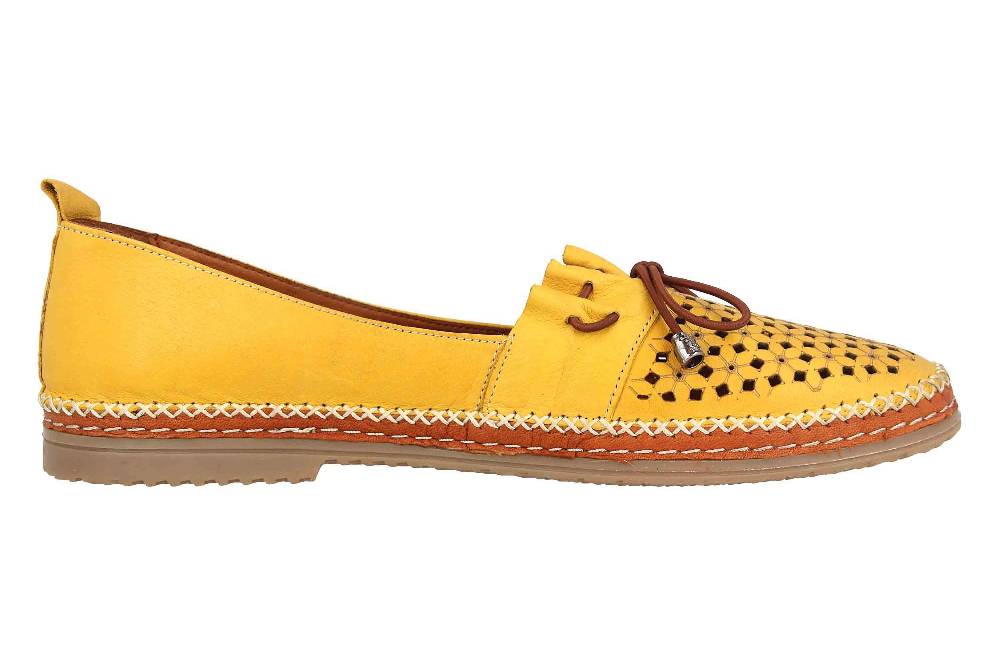 Manitu Slipper In Übergrößen Gelb 840807-6 Große Damenschuhe