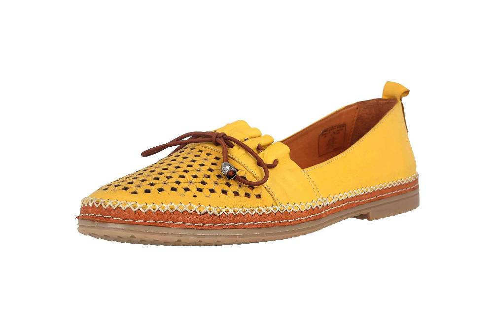 Manitu Slipper In Übergrößen Gelb 840807-6 Große Damenschuhe