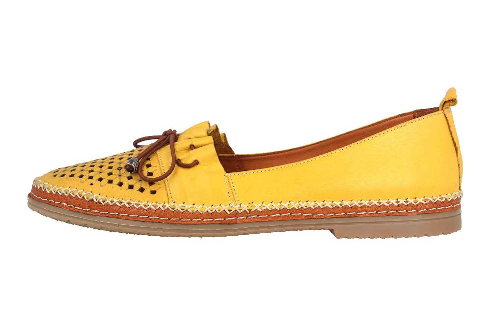 Manitu Slipper in Übergrößen Gelb 840807-6 große Damenschuhe