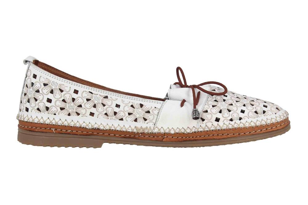 Manitu Slipper In Übergrößen Weiß 840003-03 Große Damenschuhe