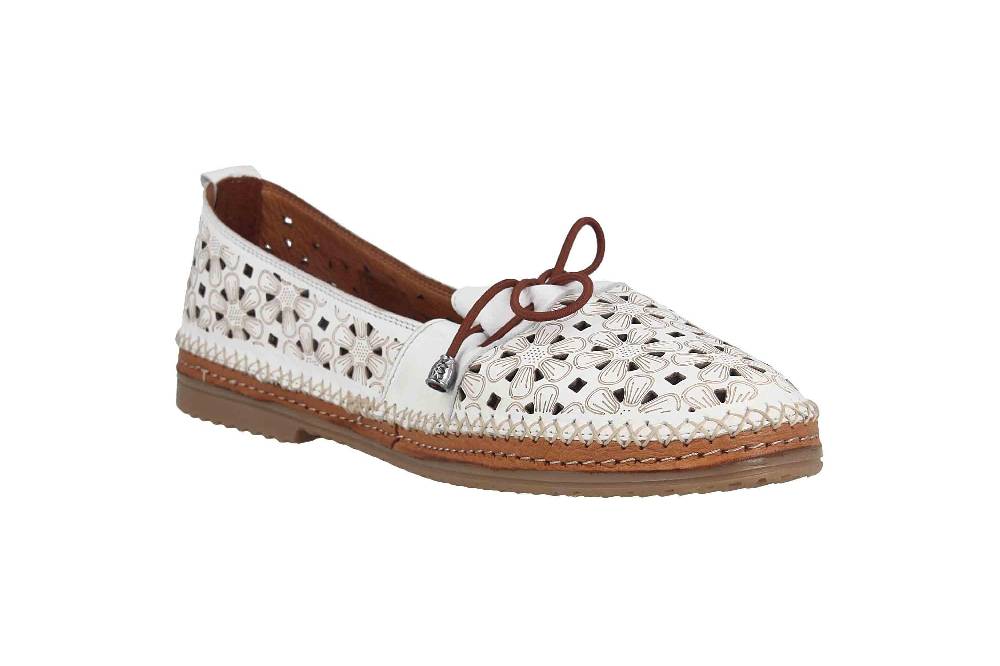 Manitu Slipper In Übergrößen Weiß 840003-03 Große Damenschuhe