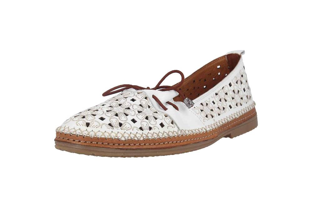 Manitu Slipper In Übergrößen Weiß 840003-03 Große Damenschuhe