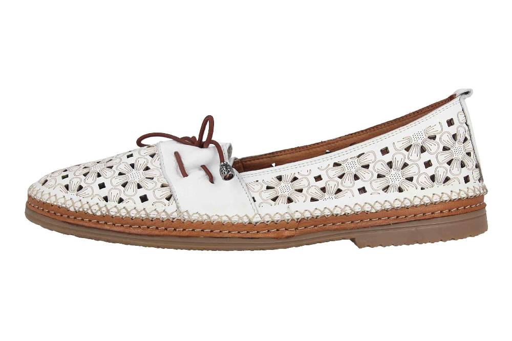 Manitu Slipper In Übergrößen Weiß 840003-03 Große Damenschuhe