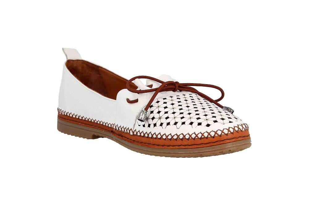 Manitu Slipper In Übergrößen Weiß 840807-3 Große Damenschuhe