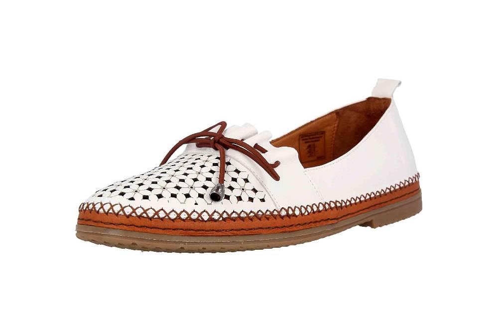 Manitu Slipper In Übergrößen Weiß 840807-3 Große Damenschuhe