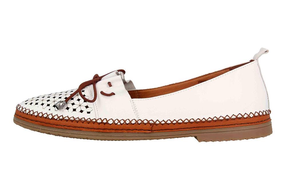 Manitu Slipper in Übergrößen Weiß 840807-3 große Damenschuhe