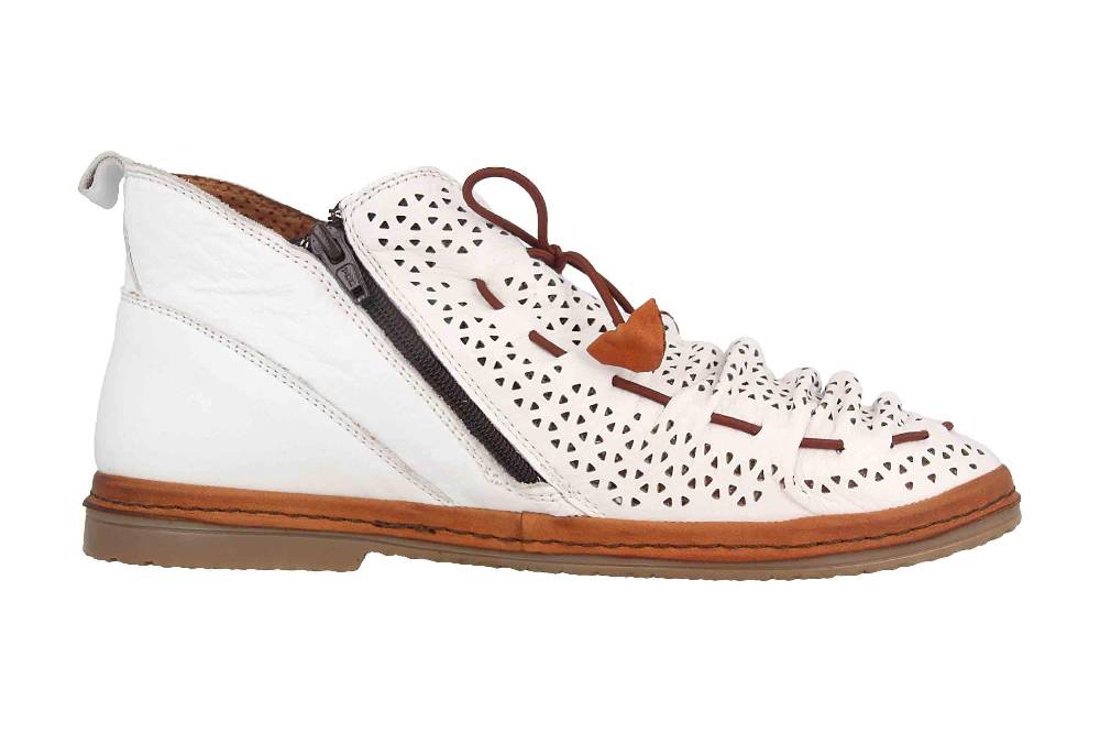 Manitu Stiefeletten In Übergrößen Weiß 991513-3 Große Damenschuhe