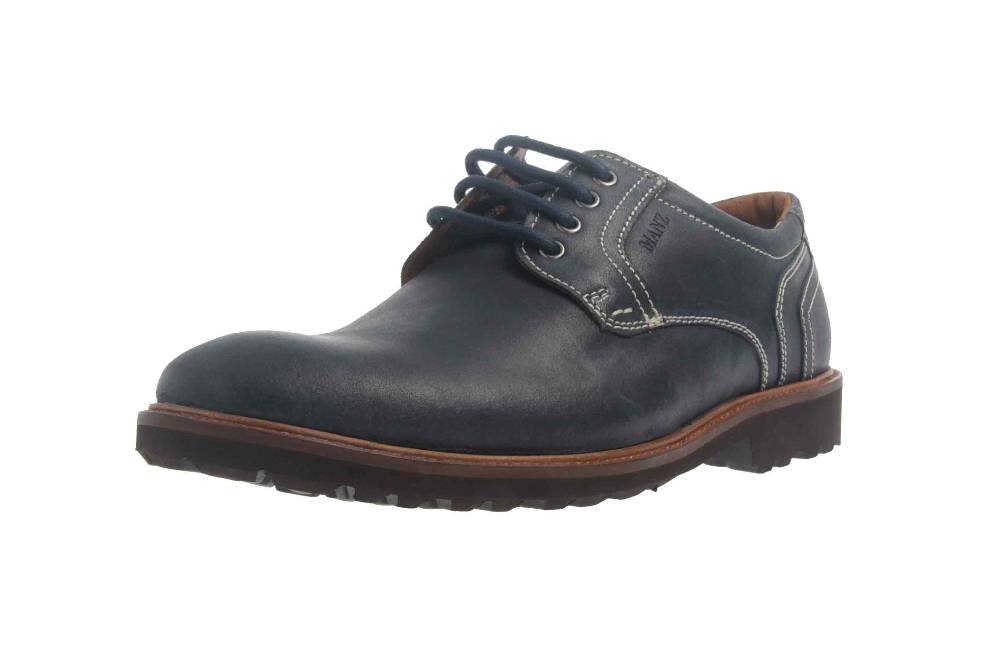 Manz Firenze AGO Puratex Business-Schuhe In Übergrößen Blau 146064-03-041 Große Herrenschuhe