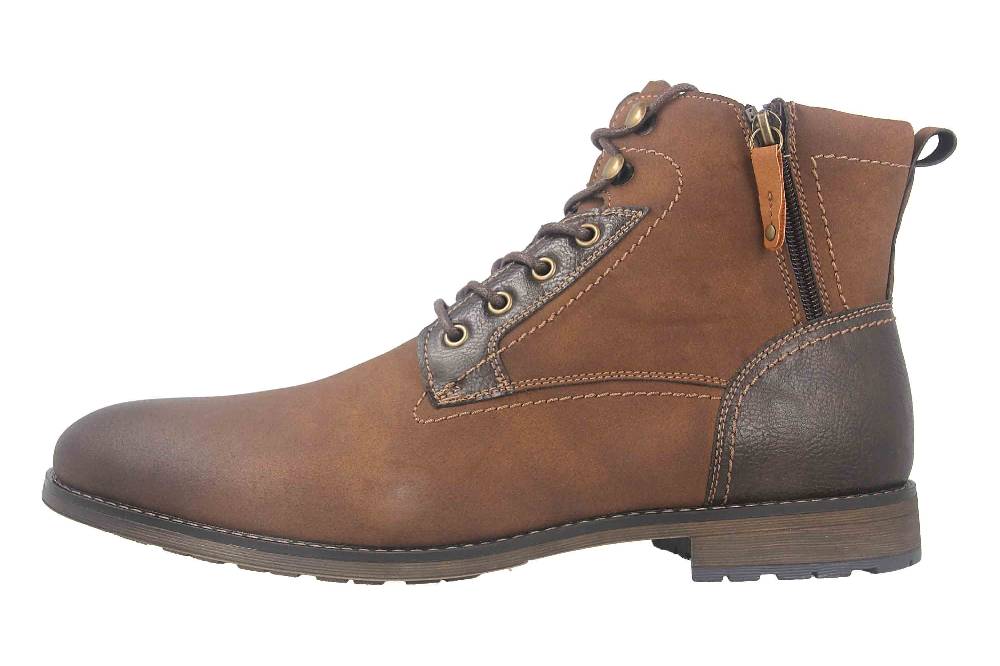 Mavins Boots in Übergrößen Braun 3HH0180203 3500 D.Brown PU Nubuck große Herrenschuhe