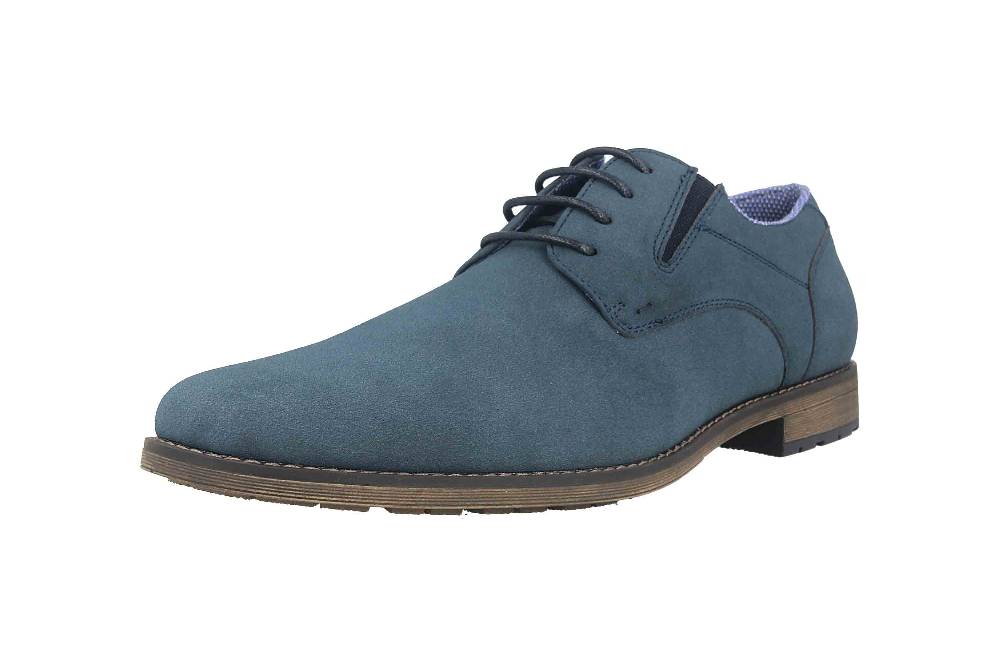 Mavins Halbschuhe In Übergrößen Blau 3HH0180302 4100 Navy PU Nubuck Große Herrenschuhe