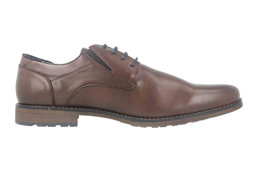 Mavins Halbschuhe In Übergrößen Braun 3HH0180301 3300 D.Brown PU Shiny Große Herrenschuhe