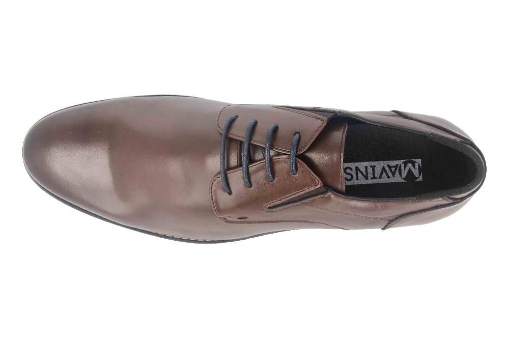 Mavins Halbschuhe In Übergrößen Braun 3HH0180301 3300 D.Brown PU Shiny Große Herrenschuhe