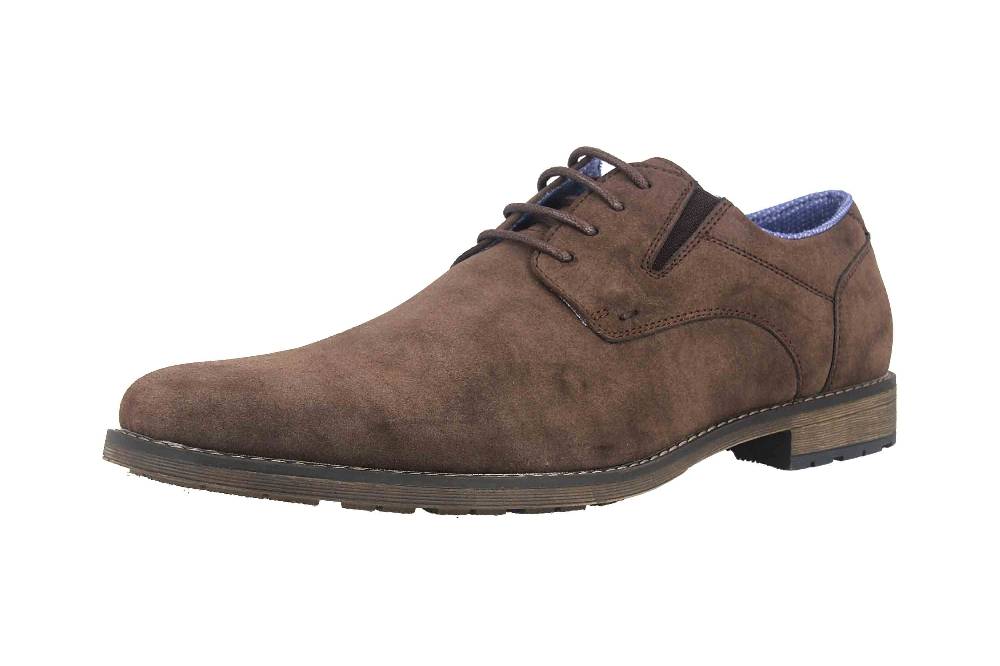 Mavins Halbschuhe In Übergrößen Braun 3HH0180302 3500 D.Brown PU Nubuck Große Herrenschuhe