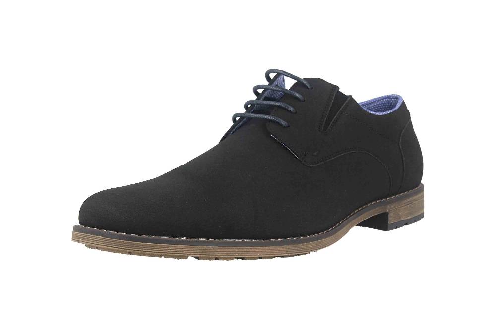 Mavins Halbschuhe In Übergrößen Schwarz 3HH0180302 2100 Black PU Nubuck Große Herrenschuhe