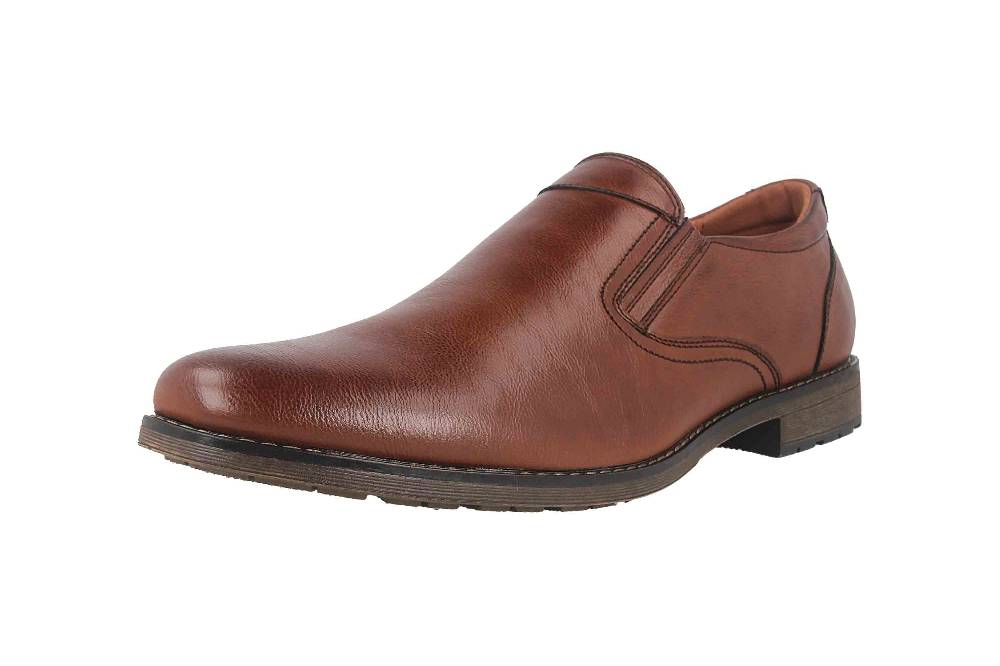 Mavins Slipper In Übergrößen Braun 3HH0181801 3300 Cognac PU Große Herrenschuhe