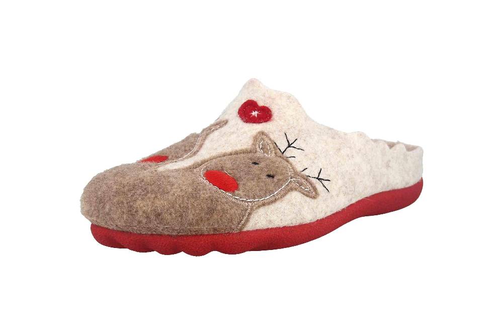 MayBe Clogs & Hausschuhe In Übergrößen Beige MB64809 Große Damenschuhe