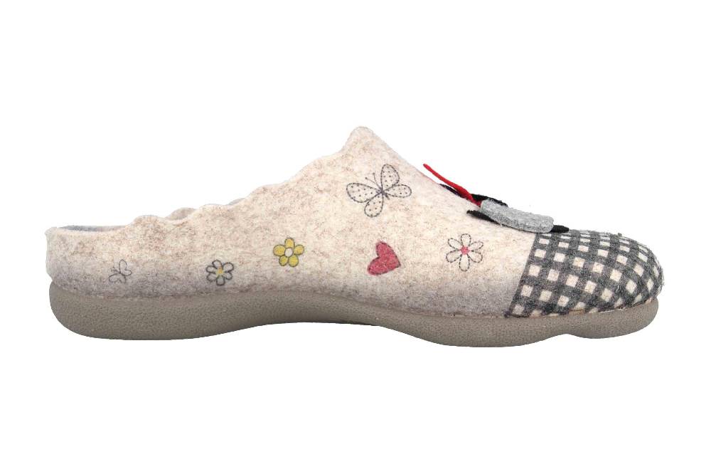 MayBe Clogs & Hausschuhe In Übergrößen Beige MB65404 Große Damenschuhe