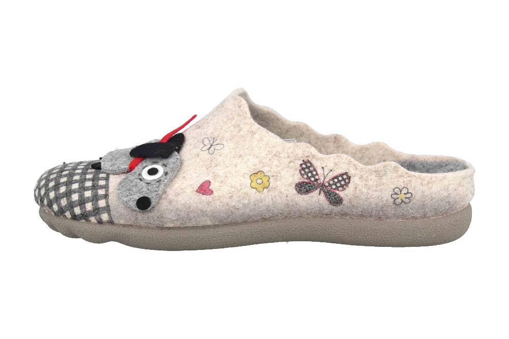 MayBe Clogs & Hausschuhe In Übergrößen Beige MB65404 Große Damenschuhe