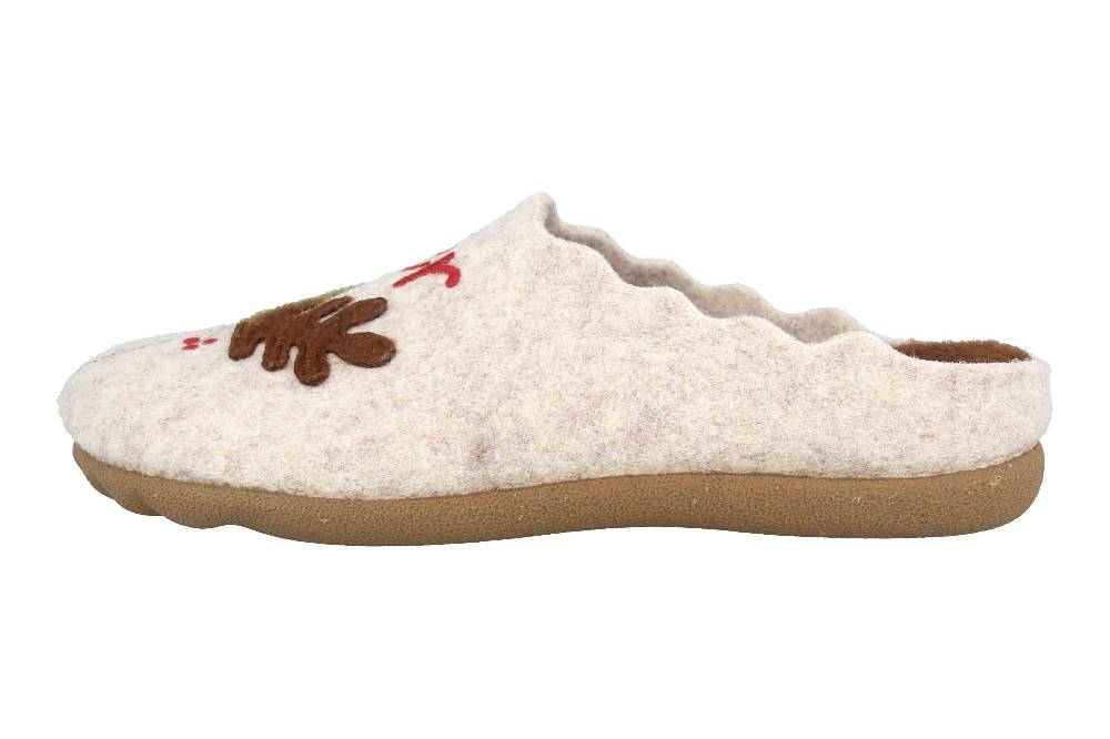 MayBe Clogs & Hausschuhe In Übergrößen Beige MB65406 Große Damenschuhe