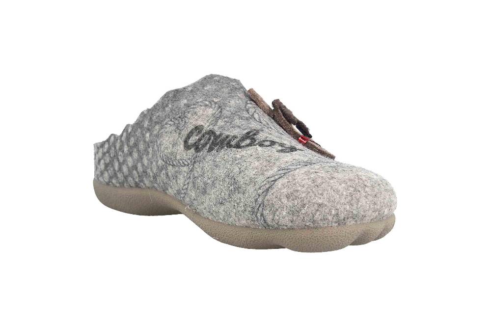 MayBe Clogs & Hausschuhe In Übergrößen Grau MB65043 Große Damenschuhe