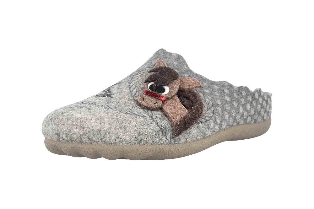 MayBe Clogs & Hausschuhe In Übergrößen Grau MB65043 Große Damenschuhe