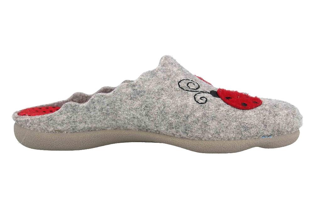 MayBe Clogs & Hausschuhe In Übergrößen Grau MB65214 Große Damenschuhe