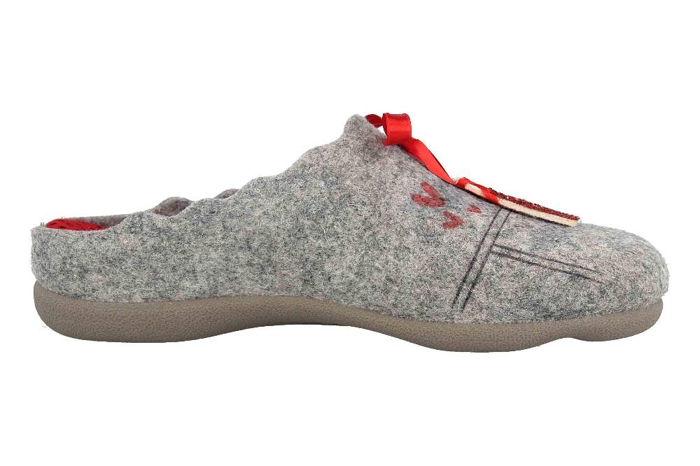 MayBe Clogs & Hausschuhe In Übergrößen Grau MB65223 Große Damenschuhe
