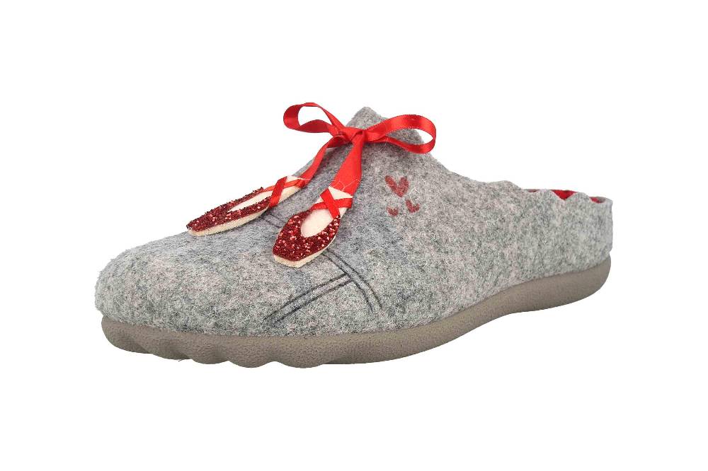 MayBe Clogs & Hausschuhe In Übergrößen Grau MB65223 Große Damenschuhe