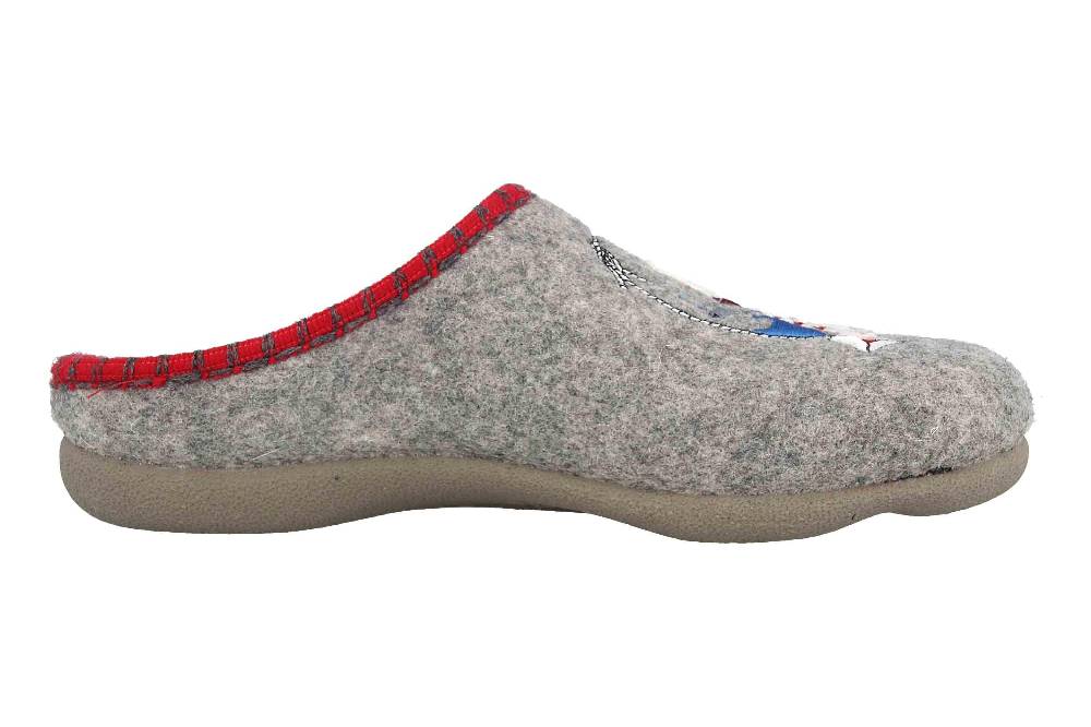 MayBe Clogs & Hausschuhe In Übergrößen Grau MB65239 Große Damenschuhe