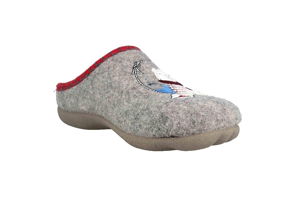 MayBe Clogs & Hausschuhe In Übergrößen Grau MB65239 Große Damenschuhe