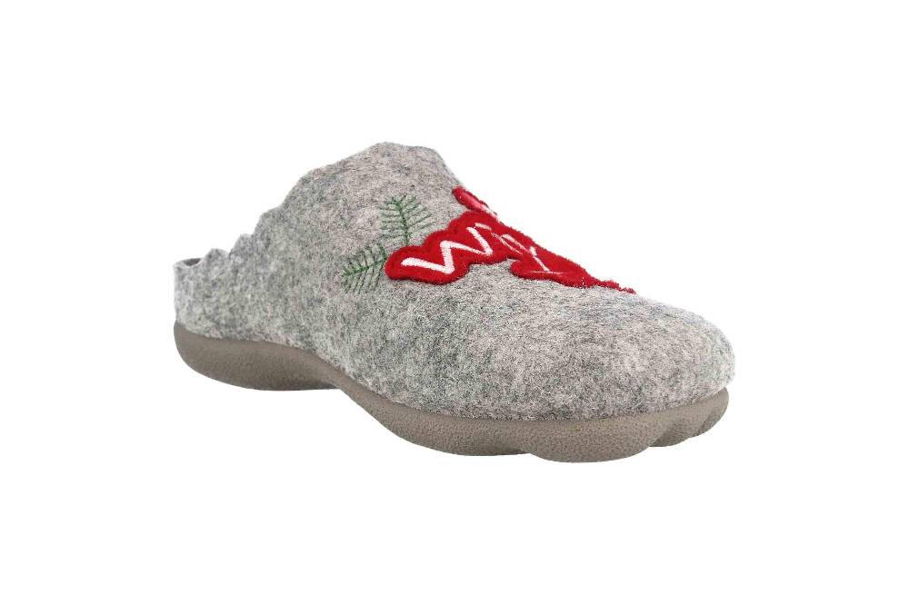 MayBe Clogs & Hausschuhe In Übergrößen Grau MB65405 Große Damenschuhe