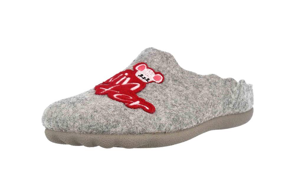 MayBe Clogs & Hausschuhe In Übergrößen Grau MB65405 Große Damenschuhe