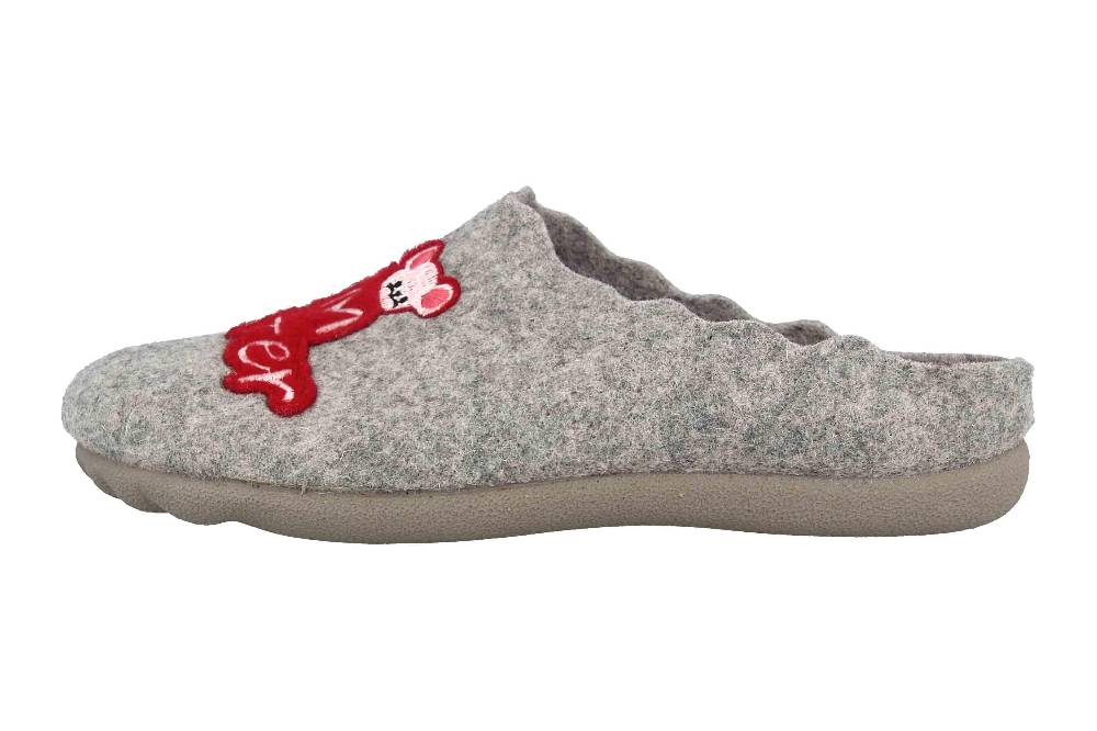 MayBe Clogs & Hausschuhe In Übergrößen Grau MB65405 Große Damenschuhe