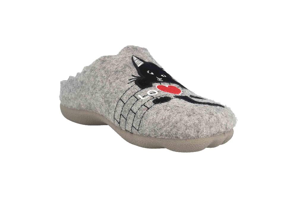 MayBe Clogs & Hausschuhe In Übergrößen Grau MB65489 Große Damenschuhe