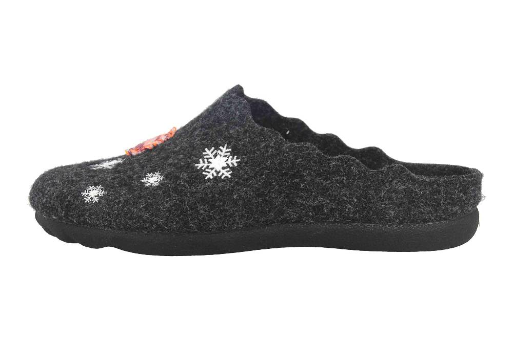 MayBe Clogs & Hausschuhe In Übergrößen Schwarz MB65241 Große Damenschuhe