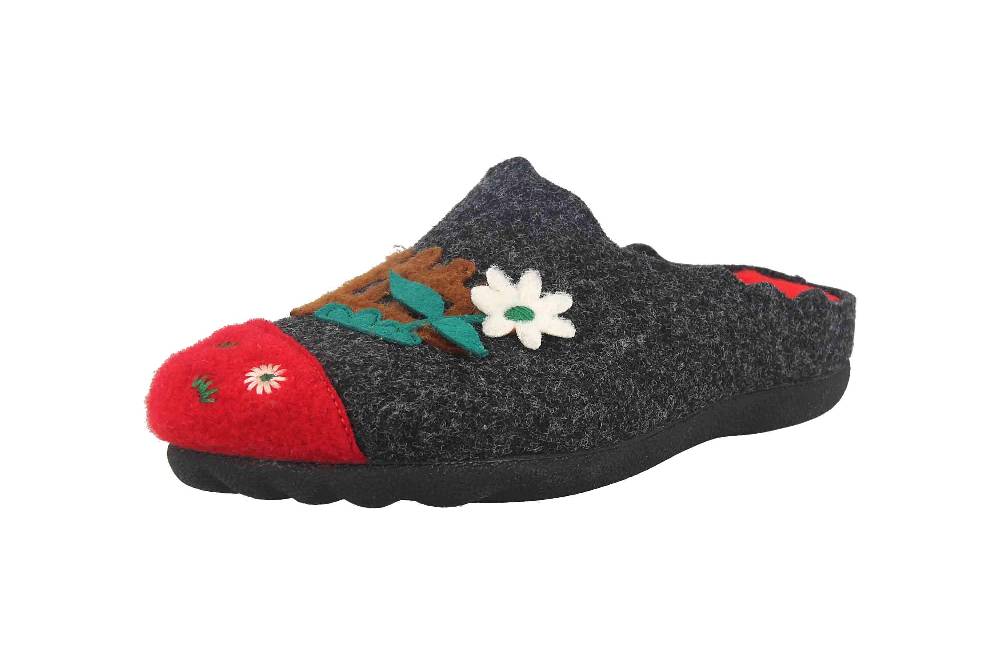 MayBe Clogs & Hausschuhe In Übergrößen Schwarz MB65040 Große Damenschuhe