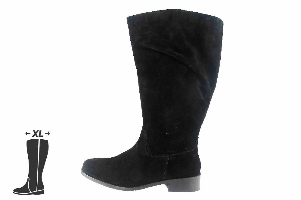 MayBe Weitschaftstiefel in Übergrößen Schwarz 67667 Black große Damenschuhe