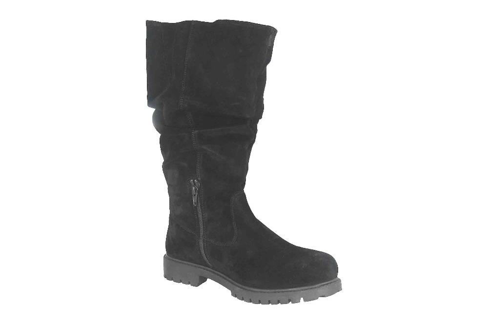 MayBe Weitschaftstiefel In Übergrößen Schwarz 67663 Black Große Damenschuhe