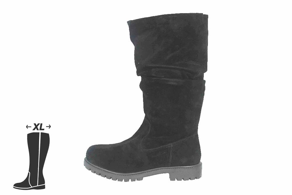 MayBe Weitschaftstiefel in Übergrößen Schwarz 67663 Black große Damenschuhe