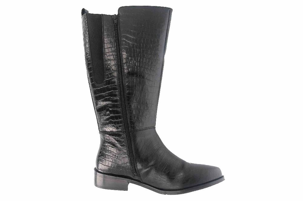 MayBe Weitschaftstiefel In Übergrößen Schwarz 67666 Black Große Damenschuhe
