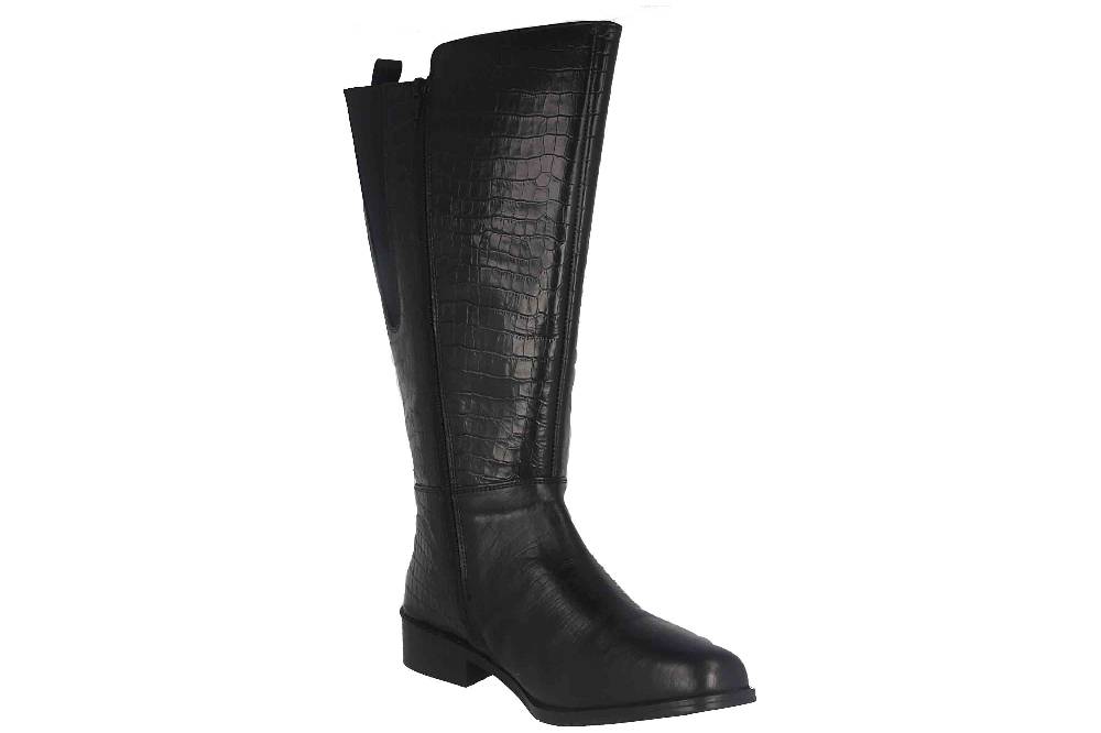 MayBe Weitschaftstiefel In Übergrößen Schwarz 67666 Black Große Damenschuhe