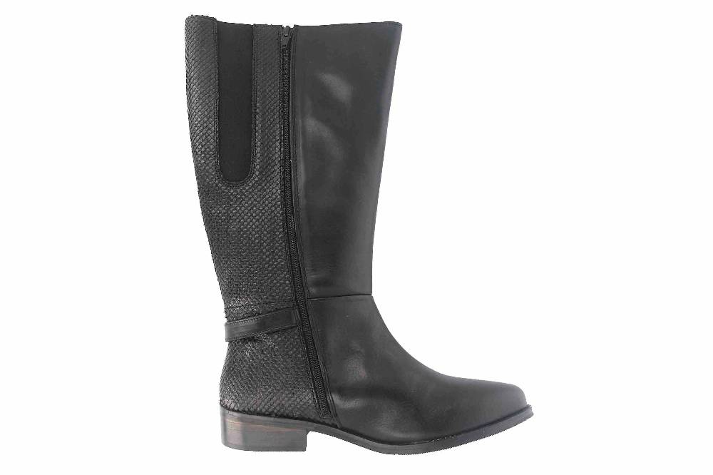 MayBe Weitschaftstiefel In Übergrößen Schwarz 67664 Black Große Damenschuhe