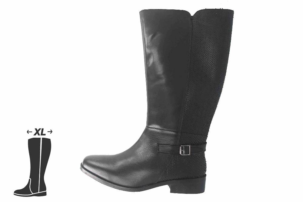 MayBe Weitschaftstiefel in Übergrößen Schwarz 67664 Black große Damenschuhe