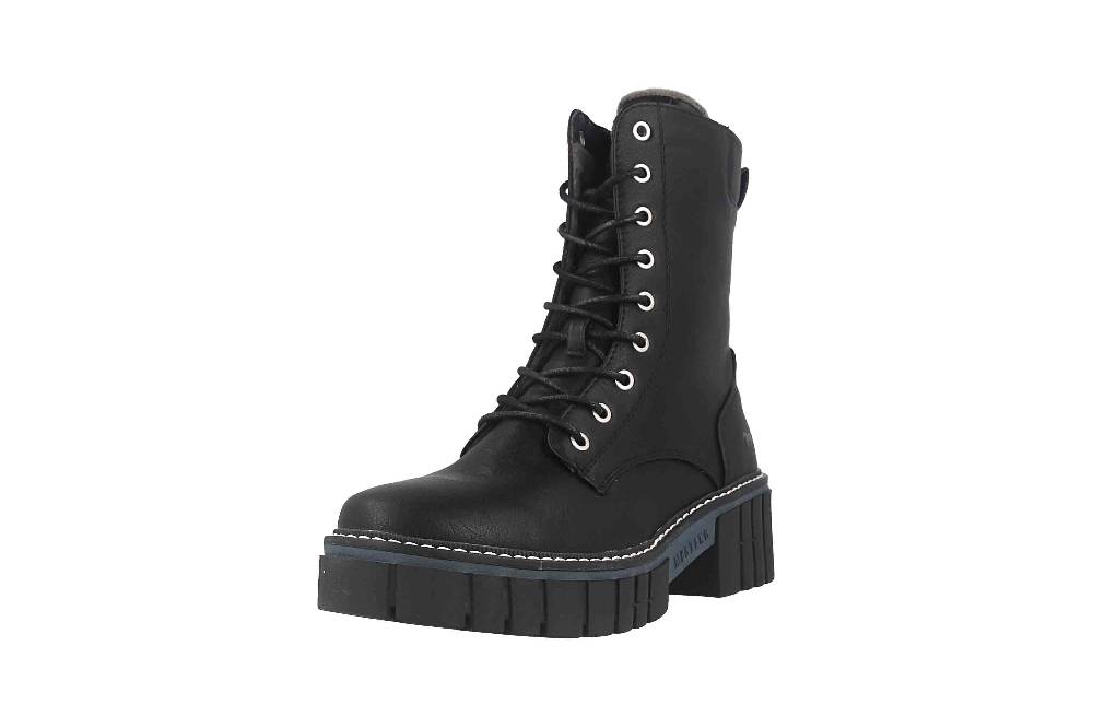 Mustang Shoes Boots In Übergrößen Schwarz 1447-506-9 Große Damenschuhe