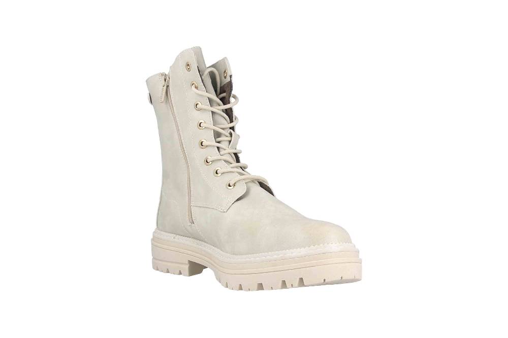 Mustang Shoes Boots In Übergrößen Weiß 1398-507-203 Große Damenschuhe