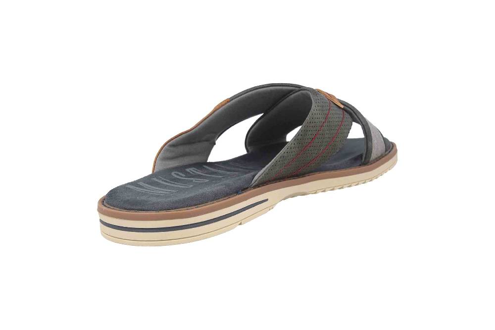 Mustang Shoes Pantoletten In Übergrößen Grau 4152-705-20 Große Herrenschuhe
