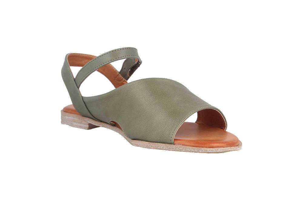 Mustang Shoes Sandalen In Übergrößen Grün 1388-807-7 Große Damenschuhe