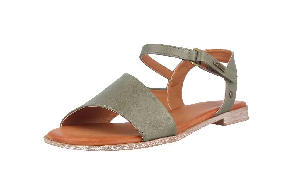 Mustang Shoes Sandalen In Übergrößen Grün 1388-807-7 Große Damenschuhe